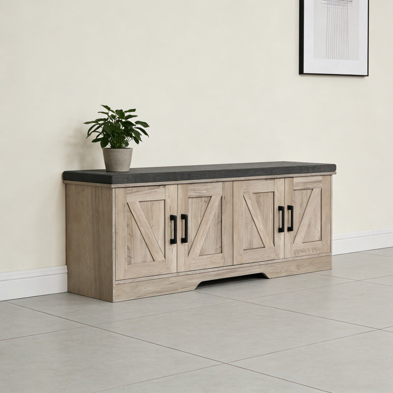 Banc de rangement avec siège rembourré
