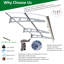 Auvent de porte et fenêtre de construction 79 po x 34 po - Pare-étincelles en aluminium de qualité en polycarbonate et construction carrée, Upf80 + pour l'espace extérieur