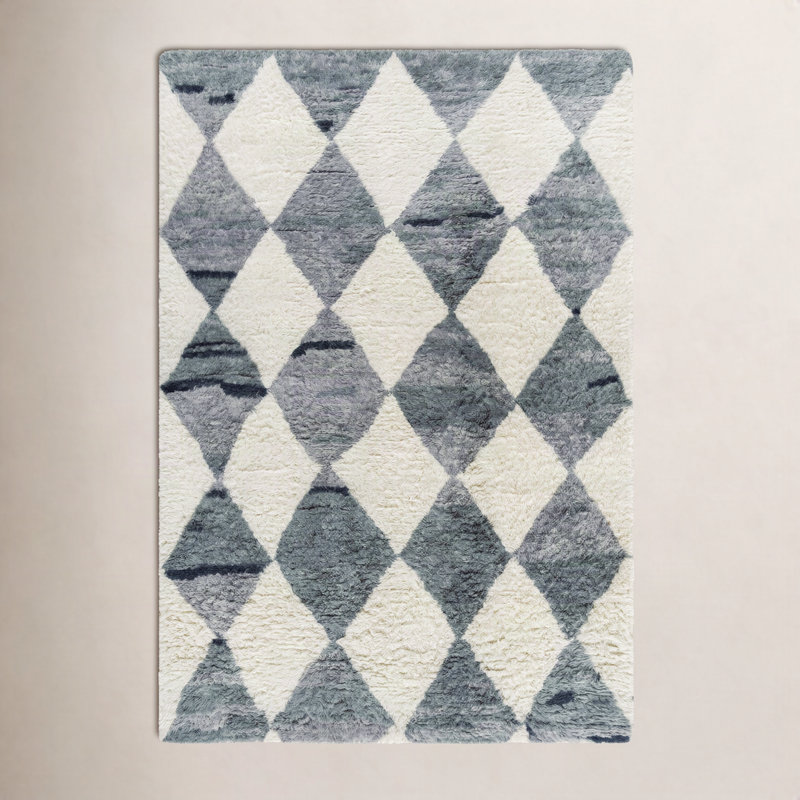 Tapis géométrique fait à la main Anemone, Rectangle 9 pi x 12 pi