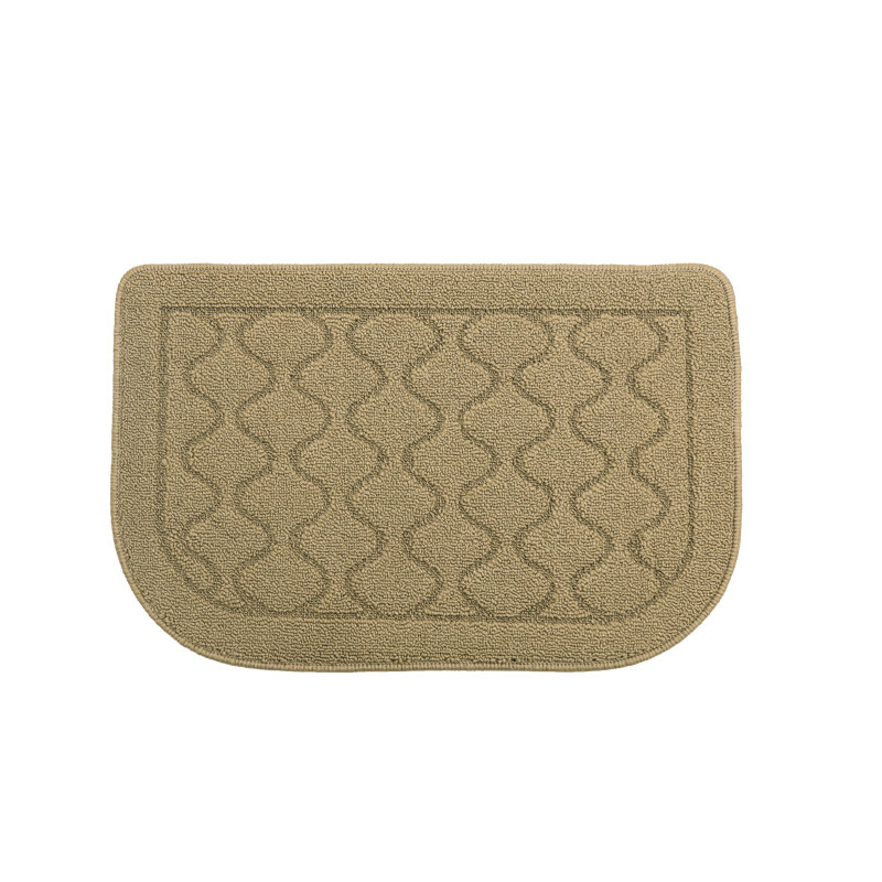  Diamanta Kitchen Rug Mat Polypropylene Non-Slip Half Circle Rugs, Machine Washable for Kitchen, Beige