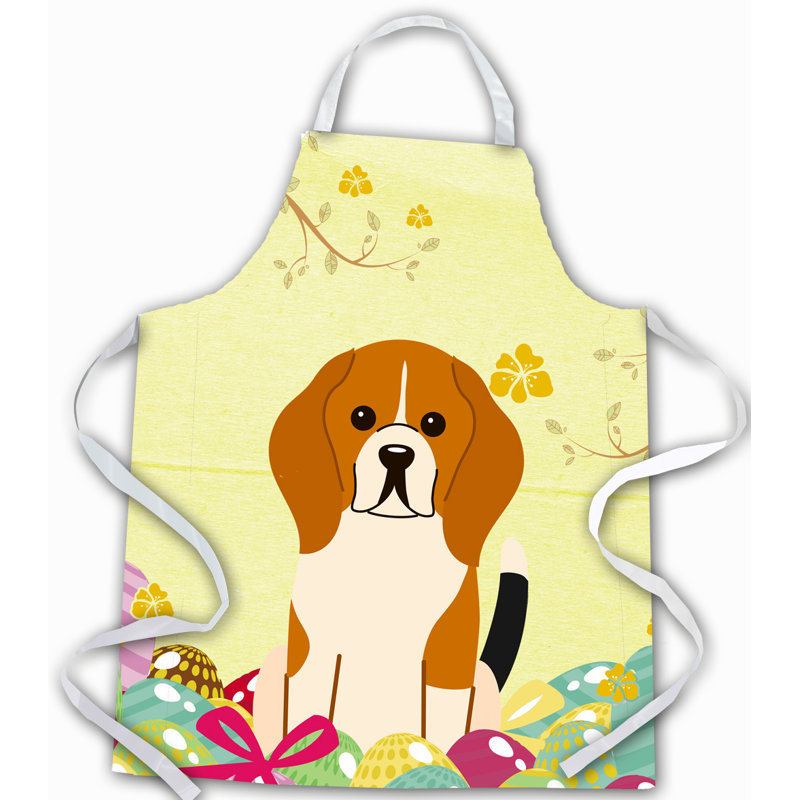Tablier œufs de pâques, Blond / brun clair / crème, Beagle tricolore