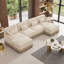 Canapé ergonomique en forme de U de 131 po avec repose-pieds en chenille et design léopard ergonomique, assemblage facile-126553609