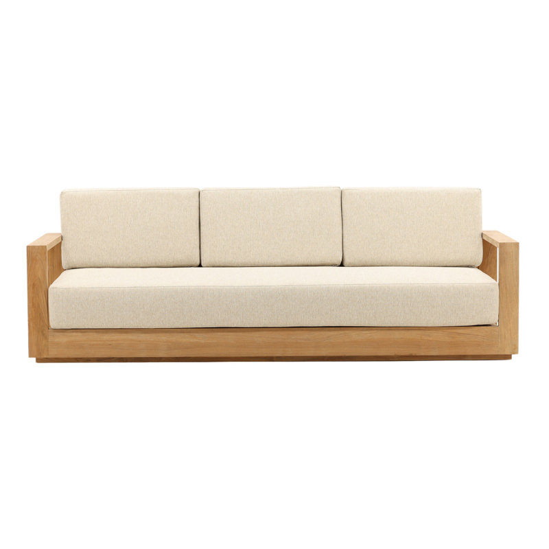 Darlene 94" Outdoor Olefin Patio Sofa, Sand