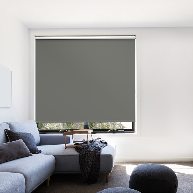 Cut to Size Cordless Blackout Roller Blind, Charcoal, 190 cm L x 60 cm W
