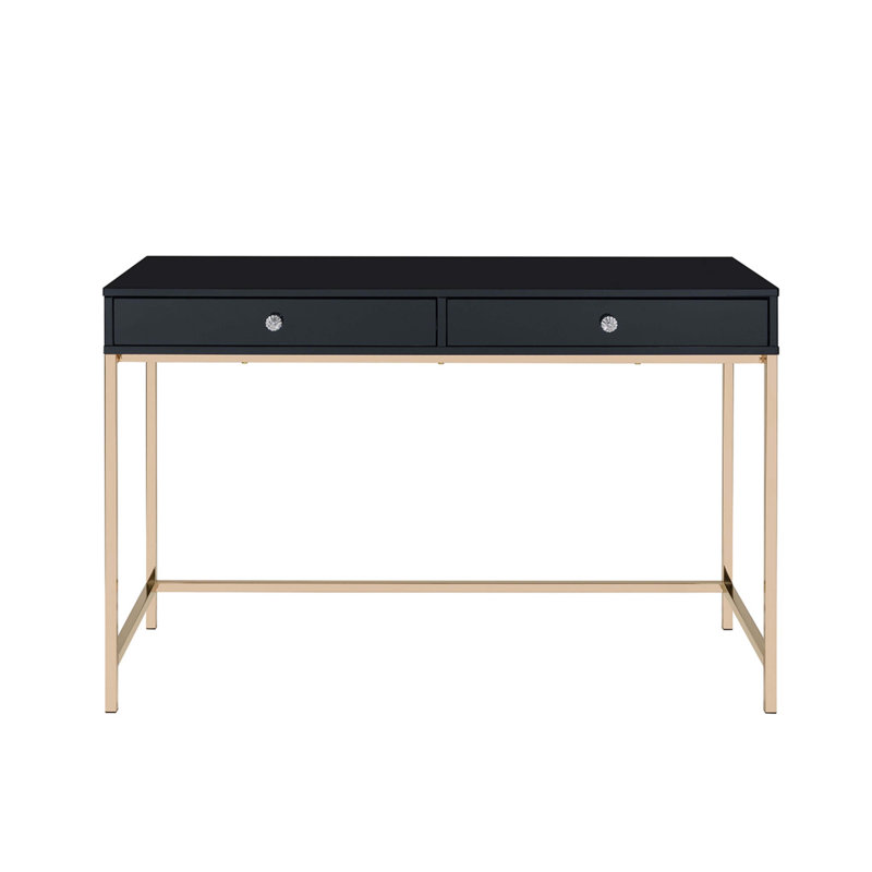 Bureau d'écriture rectangulaire avec 2 tiroirs, Silver
