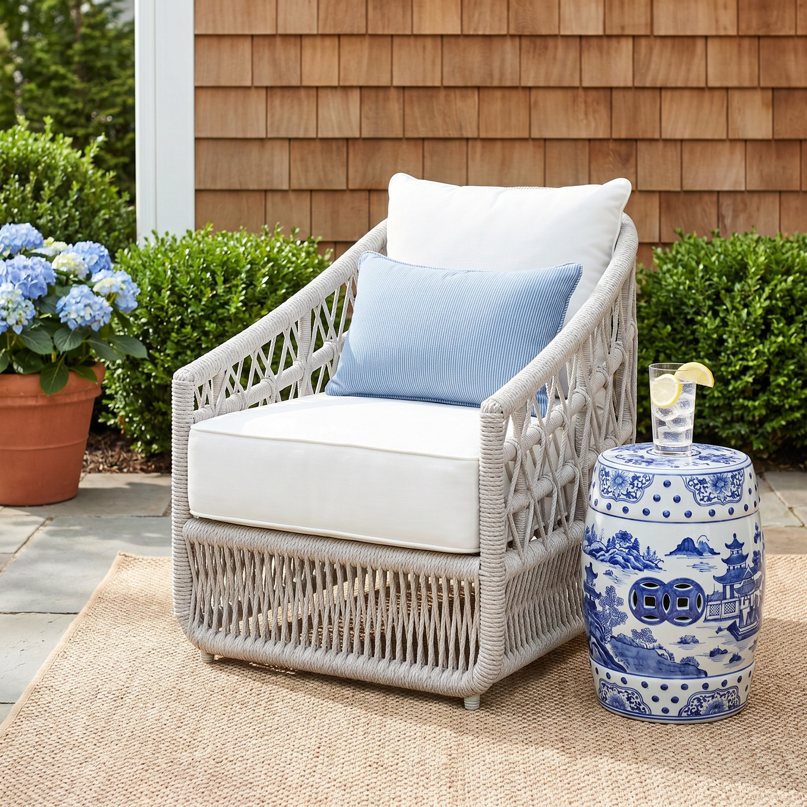 Lucan Sunbrella® Patio Lounge Chair, Linen Canvas Sunbrella® Canvas