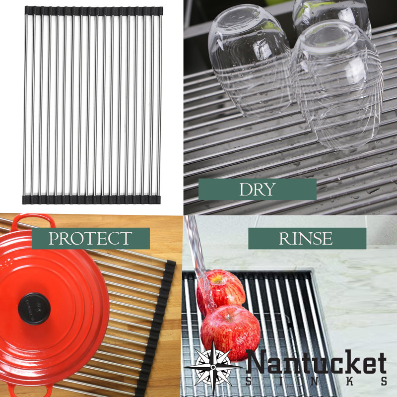 Nantucket Sinks 30 Inch  Dualmount Granite Composite Prep-Station with Side Set Drain, Titanium