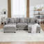 Canapé modulaire Kismet avec tissu chenille et coussins double couche-122062088