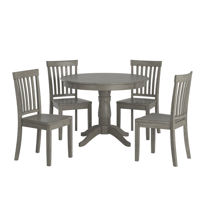 Ensemble de salle à manger pour 4 personnes Alexa-Mae, Gris antique