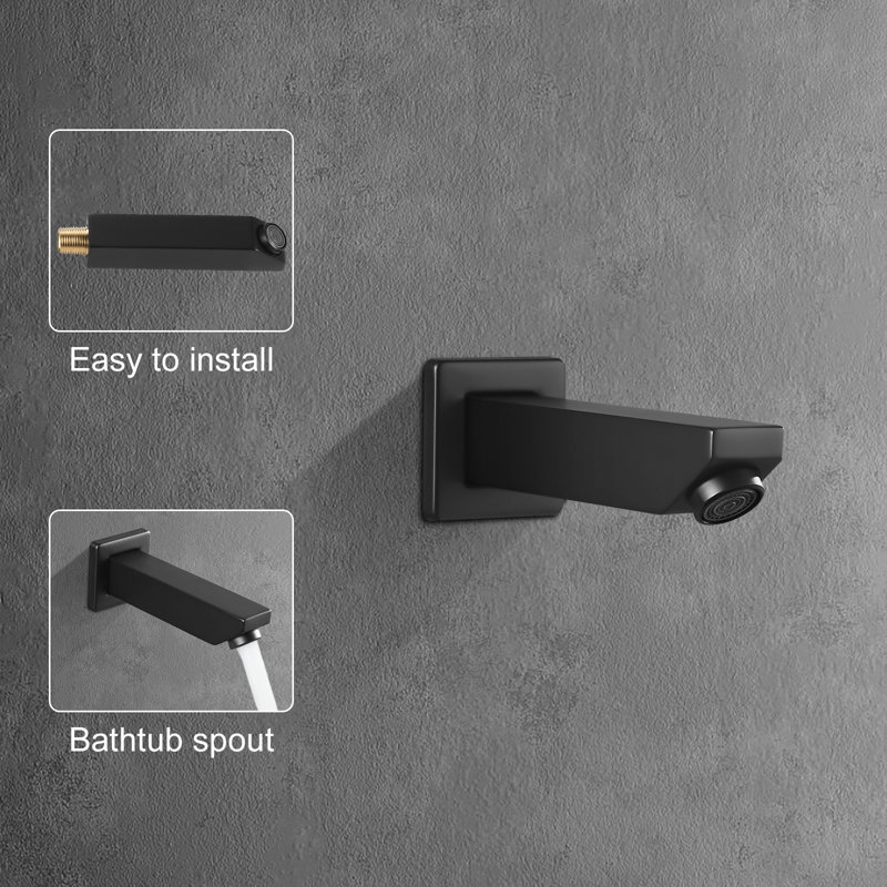 Complete Shower System with Rough in-Valve, Matte Black
