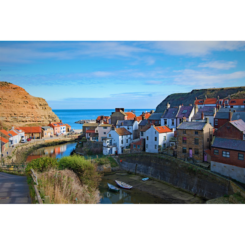 Angeni Staithes Harbour, North Yorkshire by Peter Shaw - Wrapped Canvas Print, 30cm H x 46cm W x 3.8cm D