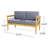 Weatogue 52.75'' Wide Acacia Loveseat with Cushions
