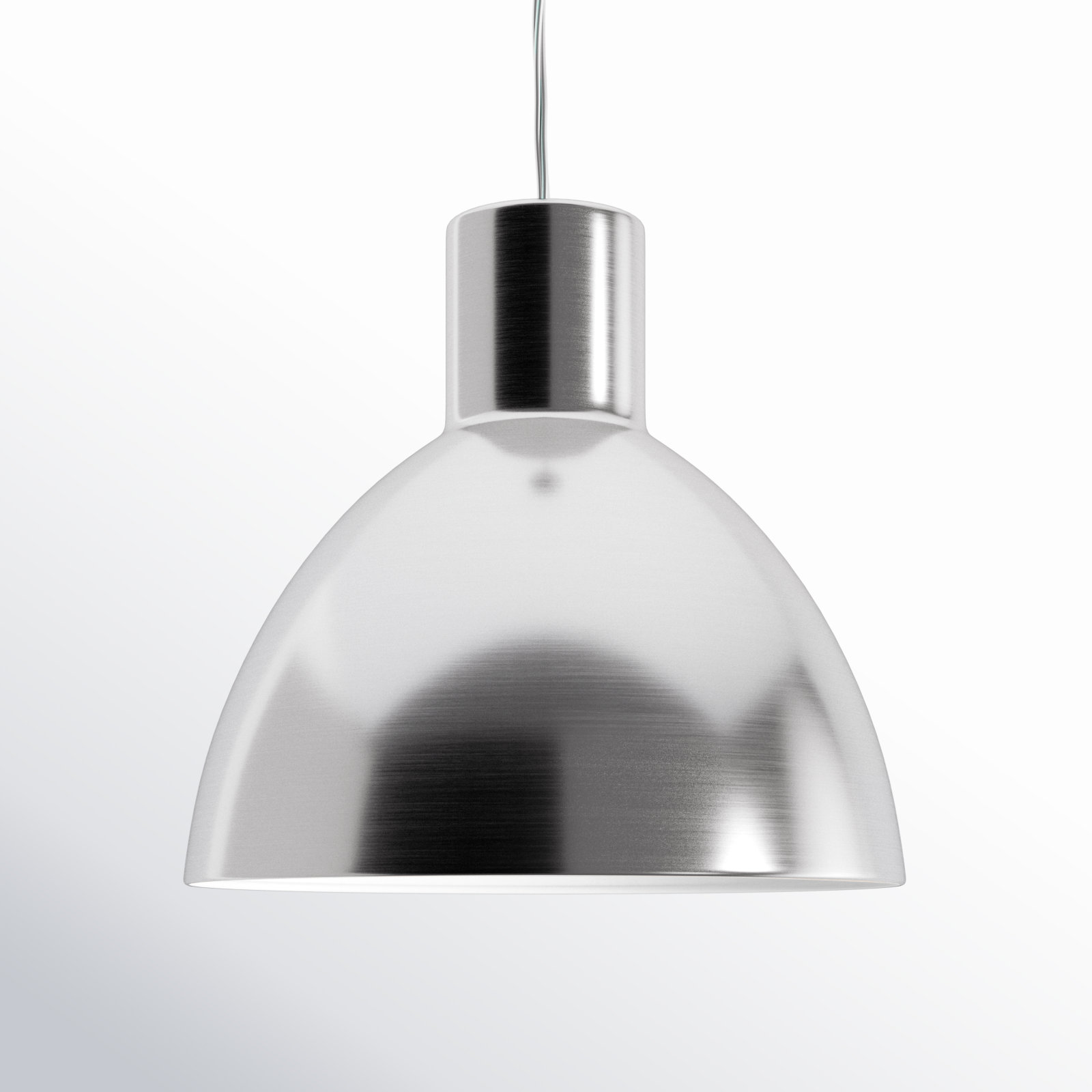 Wava Single Light Metal Dimmable Pendant, Nickel, 13.75" H x 13.75" W x 13.75" D