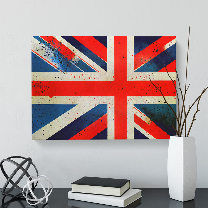 Union Jack Flag Graffiti Vol.1 - Wrapped Canvas, 50cm H x 76cm W x 3cm D
