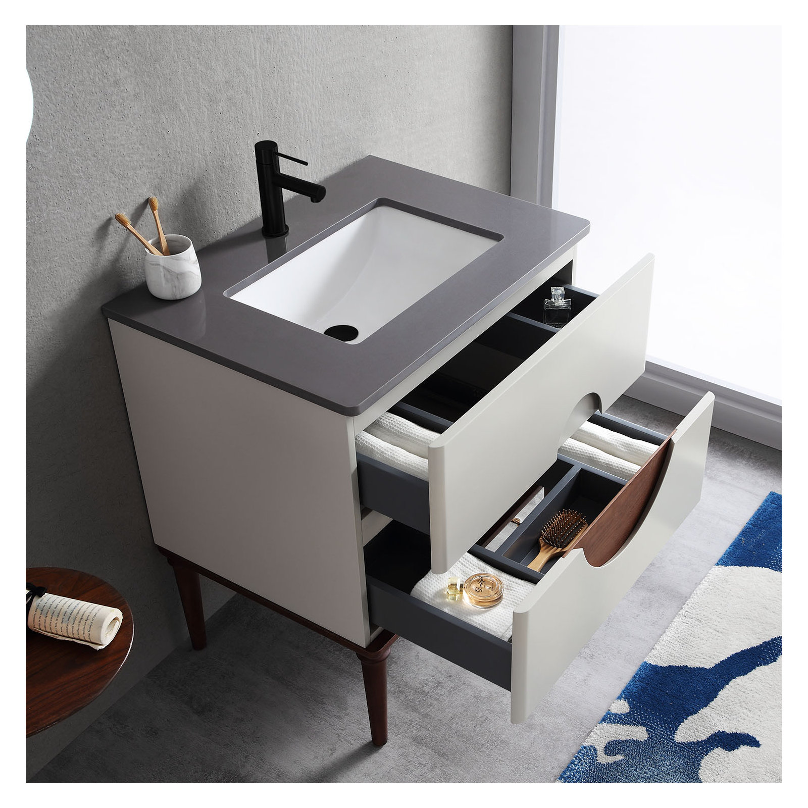 Kimber Single Bathroom Vanity Set, Beige