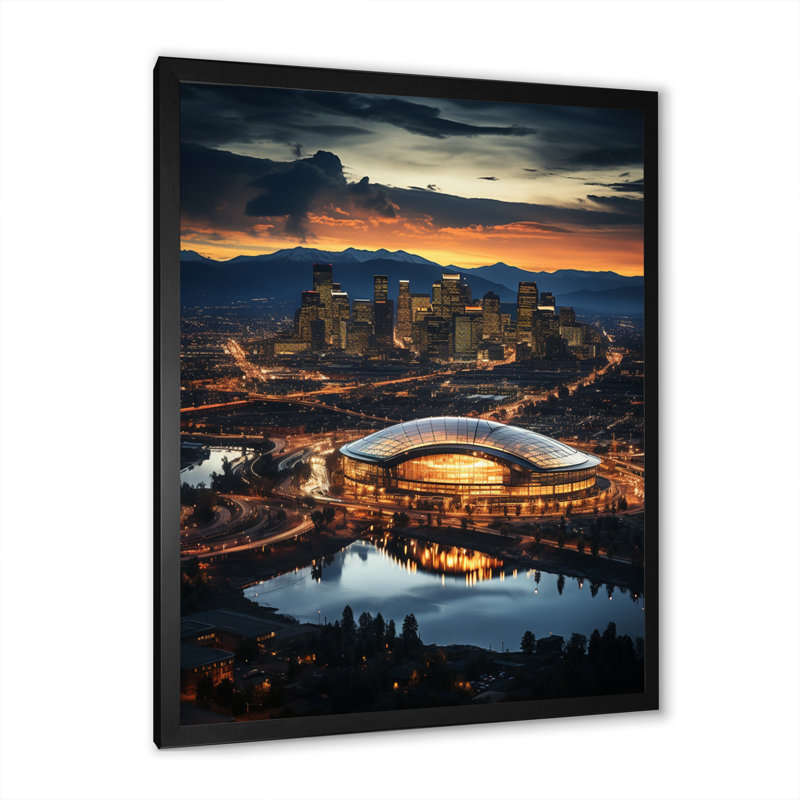 «Laneshia Denver Beautiful Cityscape In Futur», reproduction, H 20 po x l 12 po x P 1 po, Cadre photo noir