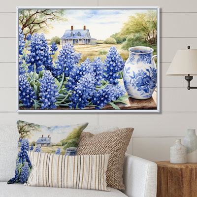 " Blue Bonnets Farmhouse Still Life "