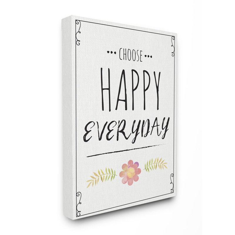 «Select Happy Everyday», ensemble d'impression sur toile panoramique, Toile tendue, H 20 po x l 16 po