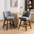 Counter Height Swivel , 26'' Seat Height. Of 2 Gray Upholstered Bar Stools With 360 Rotatable Feature. Soft Foam And Steel Spring Filling For Comfortable Sitting. Curved Back Support. Made-1527739431