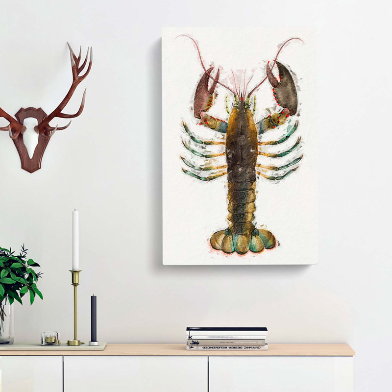 Lobster by J.E. De Kay - Wrapped Canvas, 50cm H x 35cm W x 3cm D