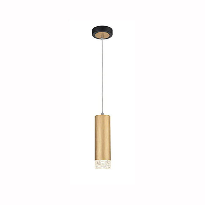 Beldin 1 - Light Cylinder Pendant, Black/Gold, Gold