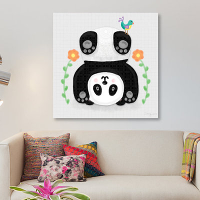 « culbuting pandas iv », impression sur toile tendue