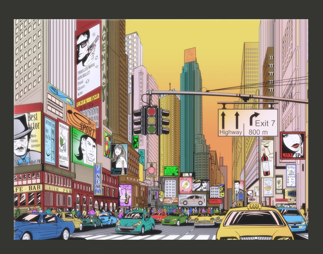 Rush Hour in New York 1.54m x 200cm Wallpaper, 193cm L x 250cm W