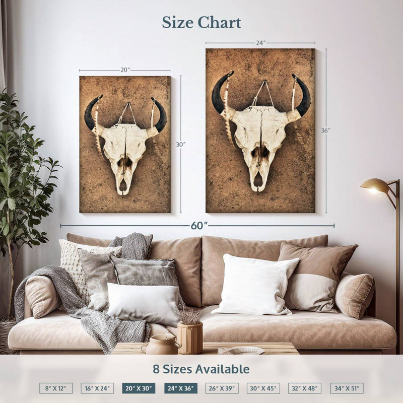 Kerner Cattle Skull, 36" H x 24" W