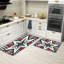 Tapis de cuisine rouge, blanc, bleu, étoile et rayures