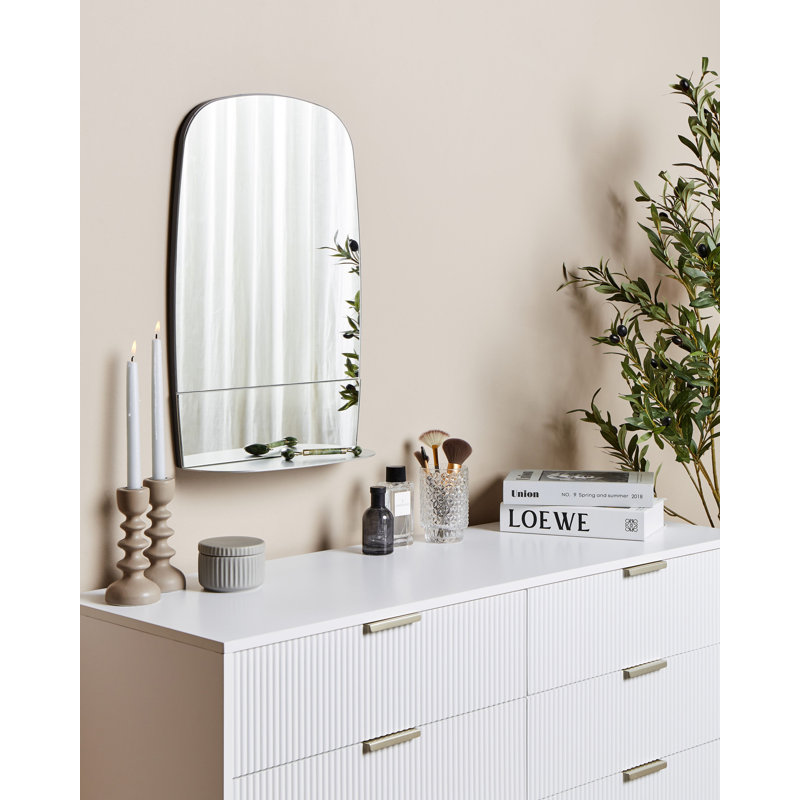 Rikiya Oval Mirror with Shelves
