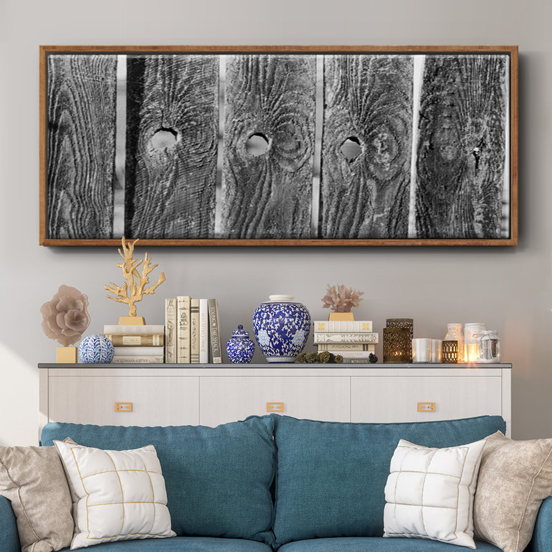 Found Textures II- Framed Canvas, 20" H x 50" W