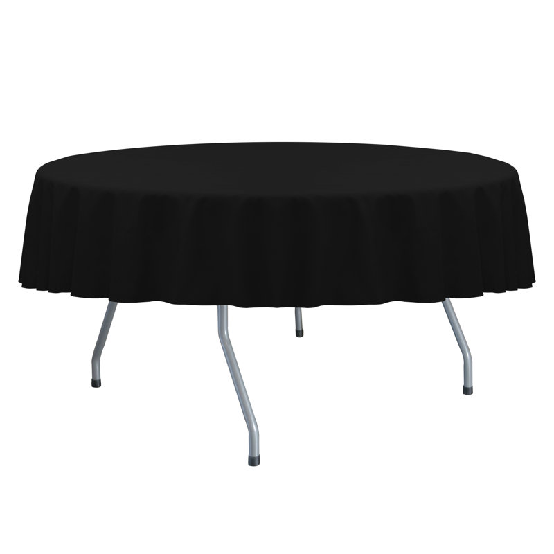 Solid Color Round Tablecloth, 3, Black