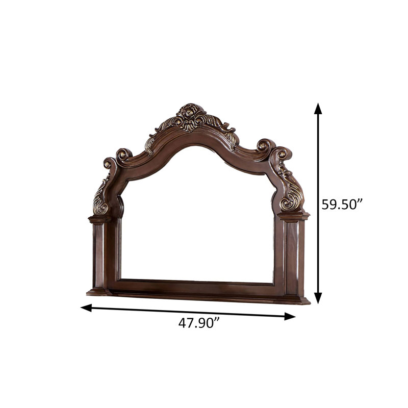 Miroir traditionnel l 47,9 po cerise brune, Brun