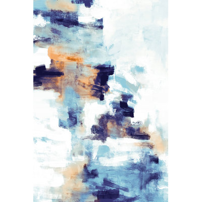 Blue Orange Paint - Wrapped Canvas Painting