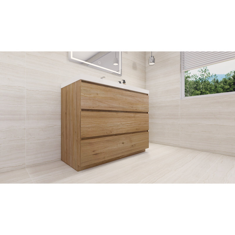 Ensemble de meuble-lavabo simple 42 po Ayele, Chêne naturel