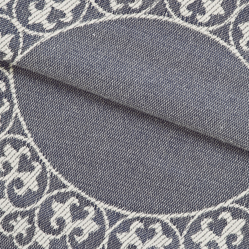 Fifer Lightweight Cotton Blend Oversized Jacquard Farmhouse Mandala Bedspread Set, Denim Blue, Twin