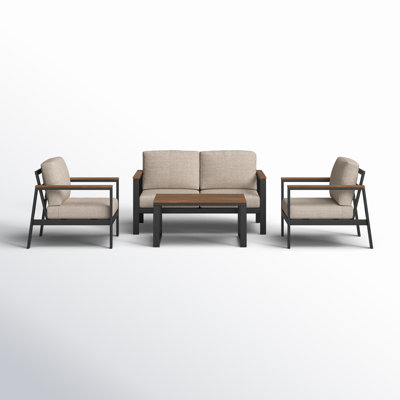 Townsend 4 Piece Sofa Seating Group with Sunbrella Cushions