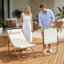 Chaises longues d'extérieur pliables 2 pièces avec dossier réglable - Conception en rotin durable pour patio et plage-1869091579