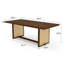 Table de salle à manger 84 "en bois massif avec base en rotin-1406607140