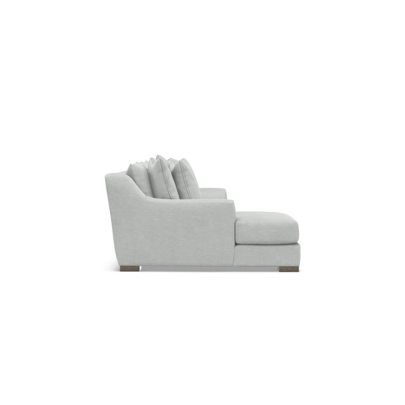Chaise Sectional, 35" H x  105" W x 63.5" D, Left Hand Facing, Light Gray Polyester Blend