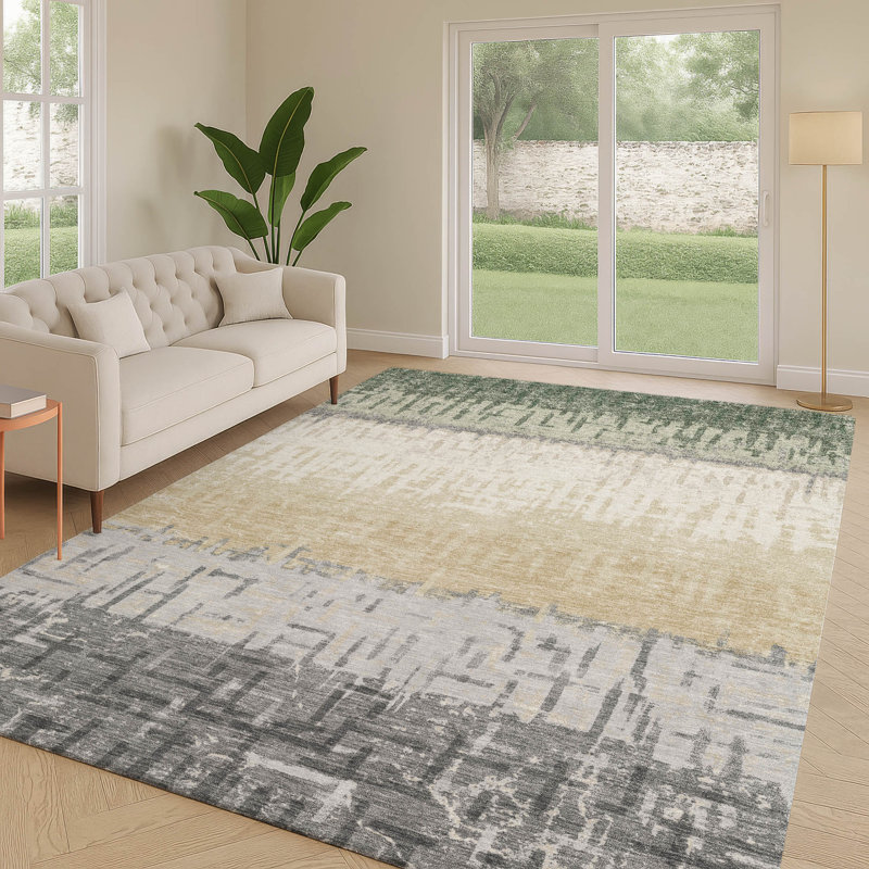 Tapis intérieur / extérieur lavable à la machine Chantille ACN2752, Basilic, 8 pi x 10 pi