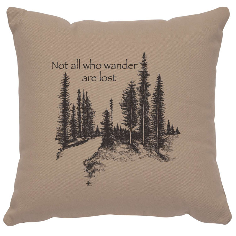 Coussin Wooded River Image - Wander - coton brique, Rouge