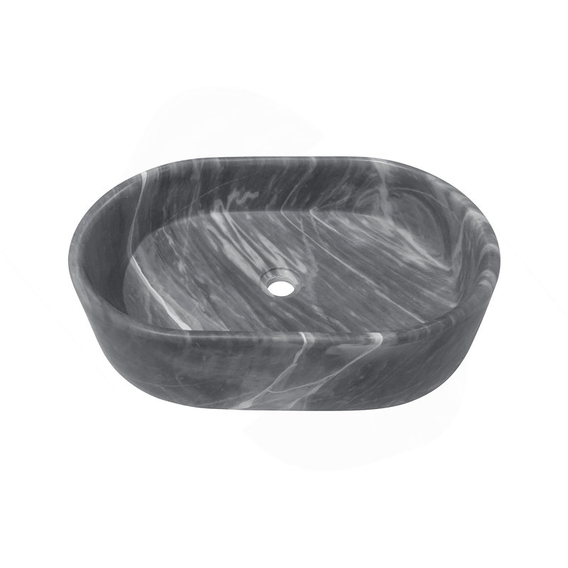Vessel Sink, Oval-Shaped Sink For Bathroom, Gray