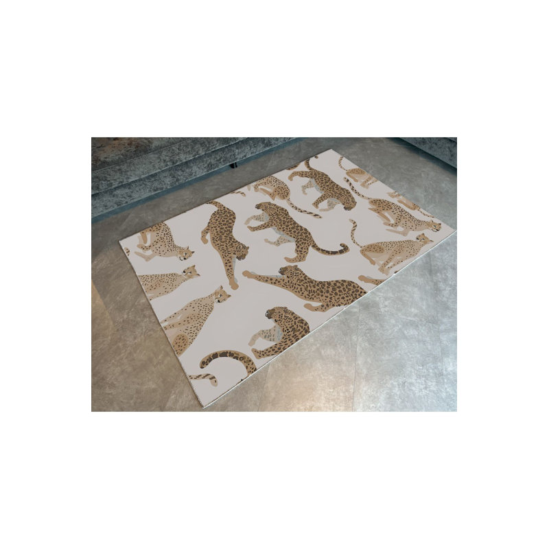 Tapis décoratif lavable à la machine Leopard, Tapis de couloir 3 pi 3 po x 9 pi 10 po