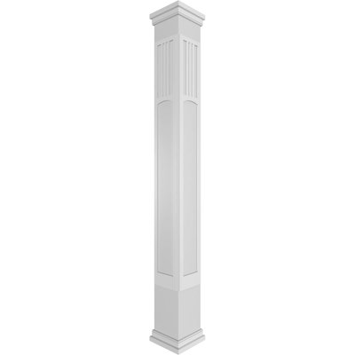 Colonne de style mission artisanale carrée non fuselée de style classique San Miguel avec prairie et base Prairie