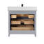 36" Cadet Finish Solid Wood Sink Vanity  With 1' Artificial Stone Top-25876157