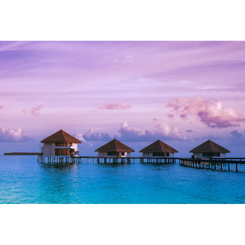 Over Water Bungalow - Wrapped Canvas Print, 20cm H x 30cm W x 3.8cm D