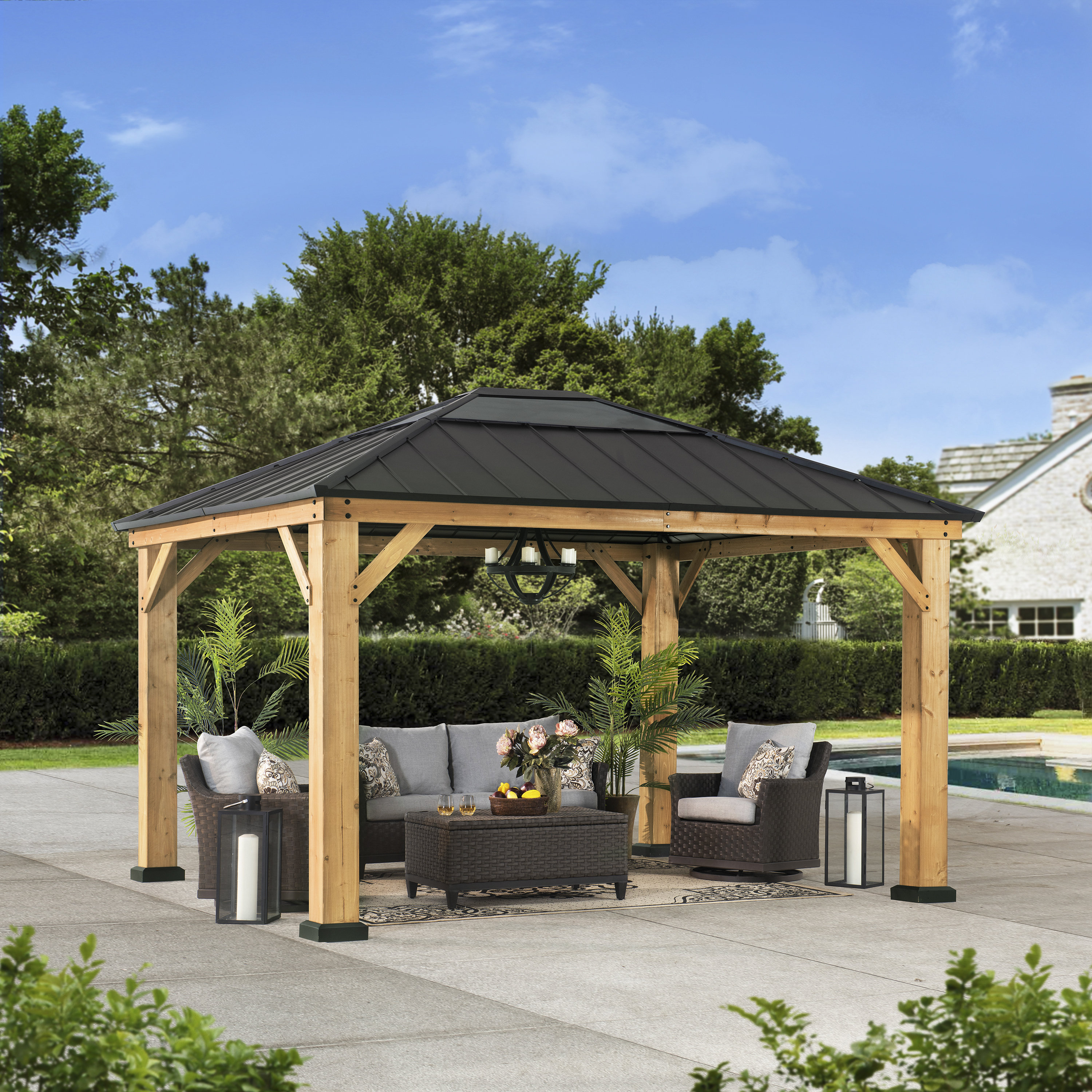 Sunjoy Solid Wood Patio Gazebo & Reviews - Wayfair Canada