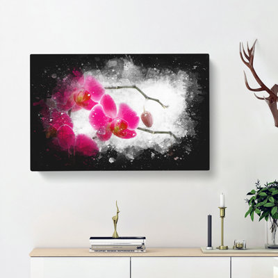 Hot Pink Orchids - Wrapped Canvas Painting