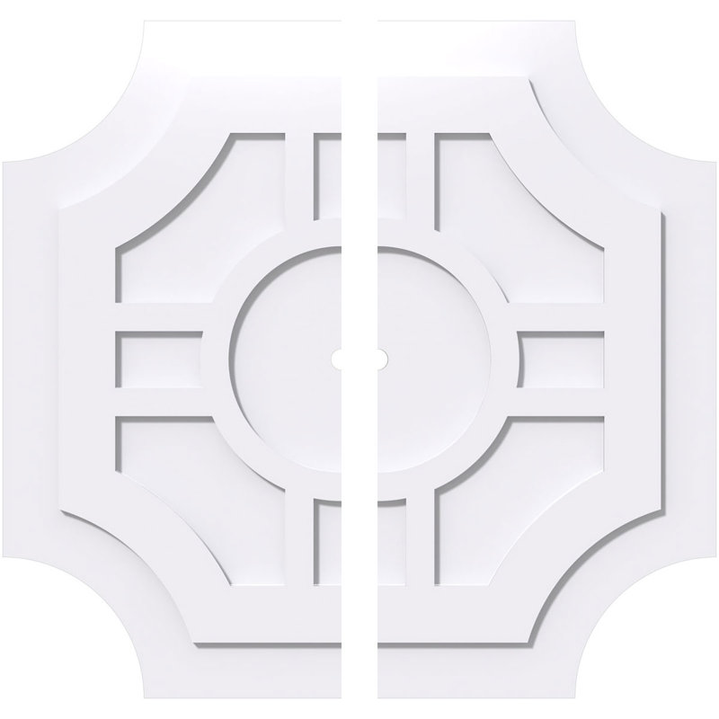 Médaillon de plafond contemporain en PVC de qualité architecturale, deux pièces 32 po x P 1 po x P 9 1/2 po x P 1 po